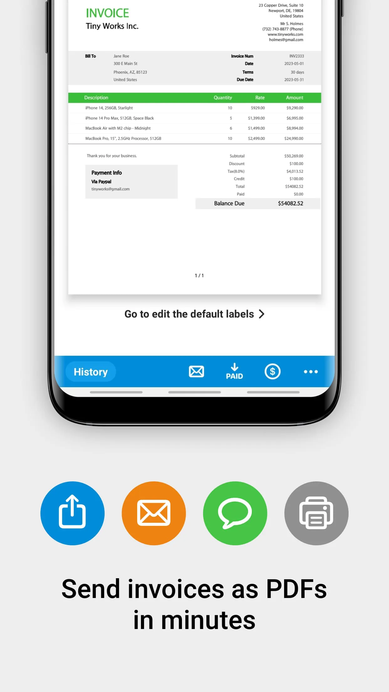 Invoice Maker - Tiny Invoice