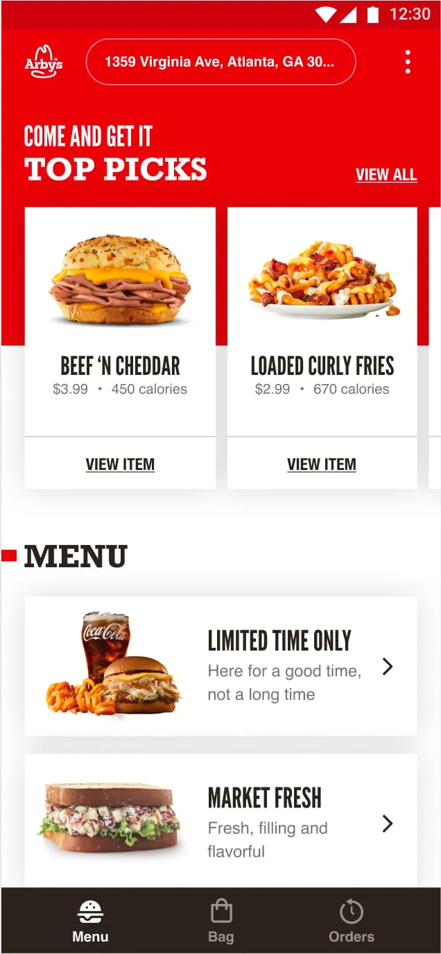 Arby's Fast Food Sandwiches