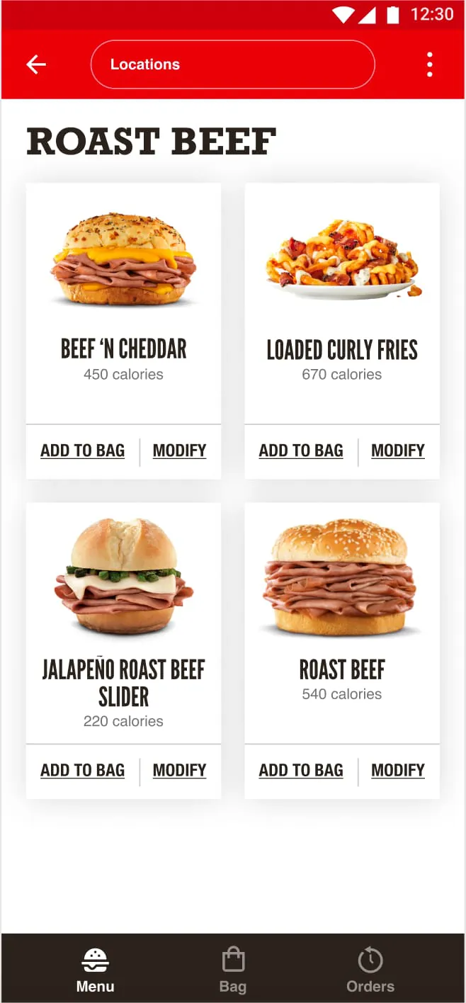 Arby's Fast Food Sandwiches