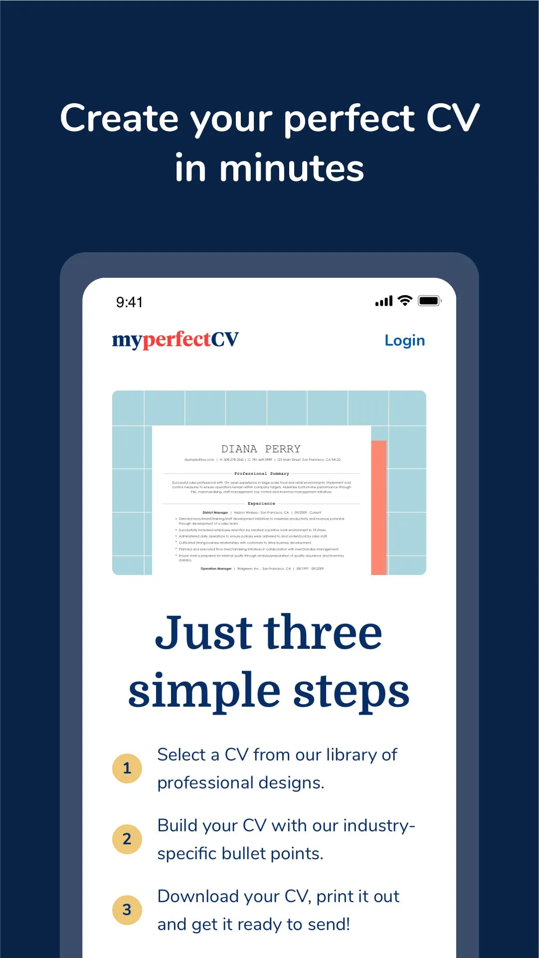 MyPerfectCV: Resume CV Builder