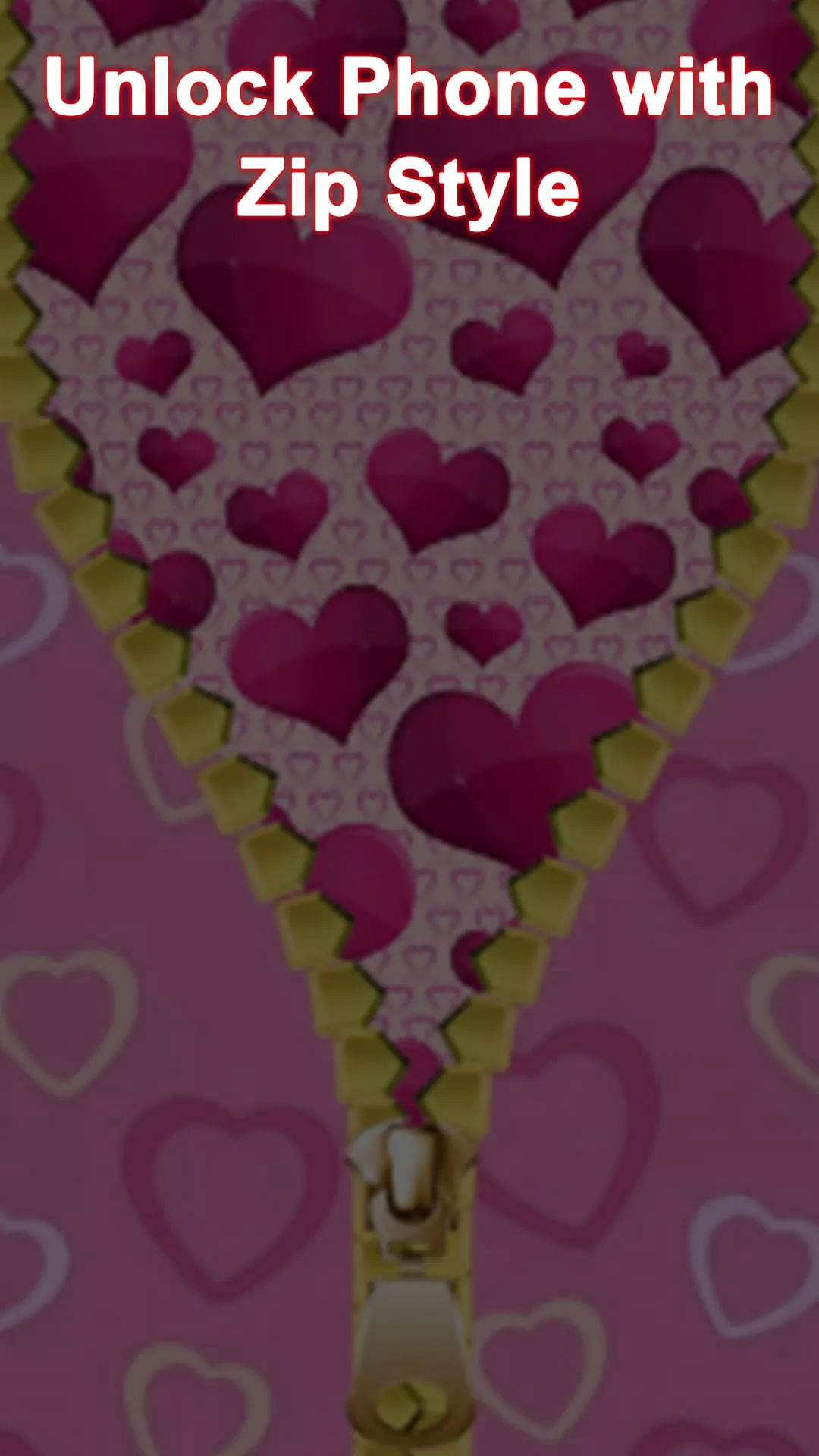 Heart Zipper Screen Lock App