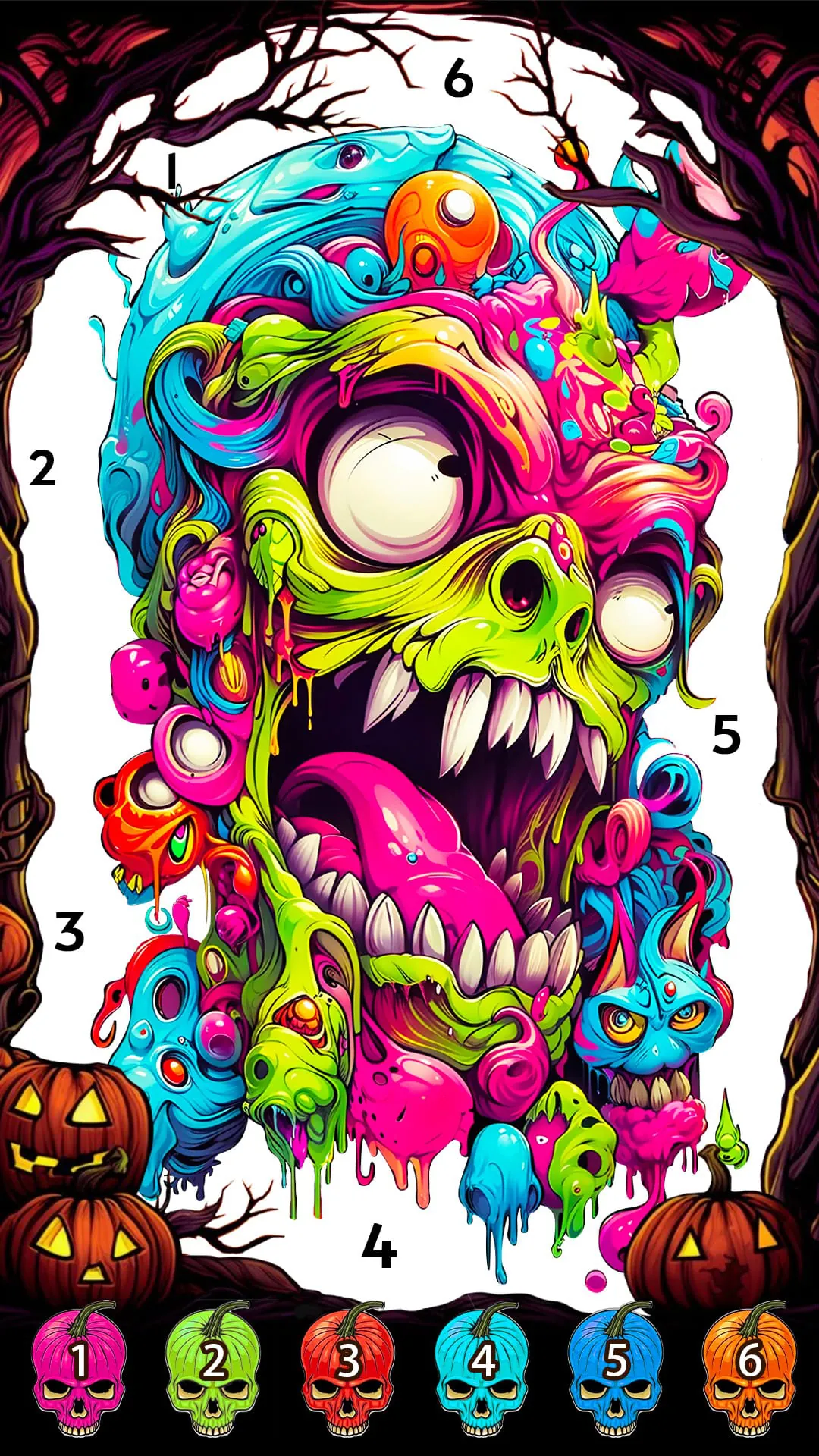 Skull Color, Color by Number