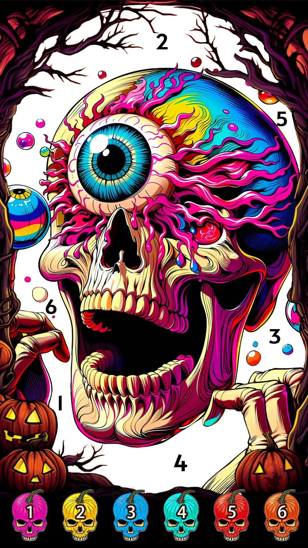Skull Color, Color by Number