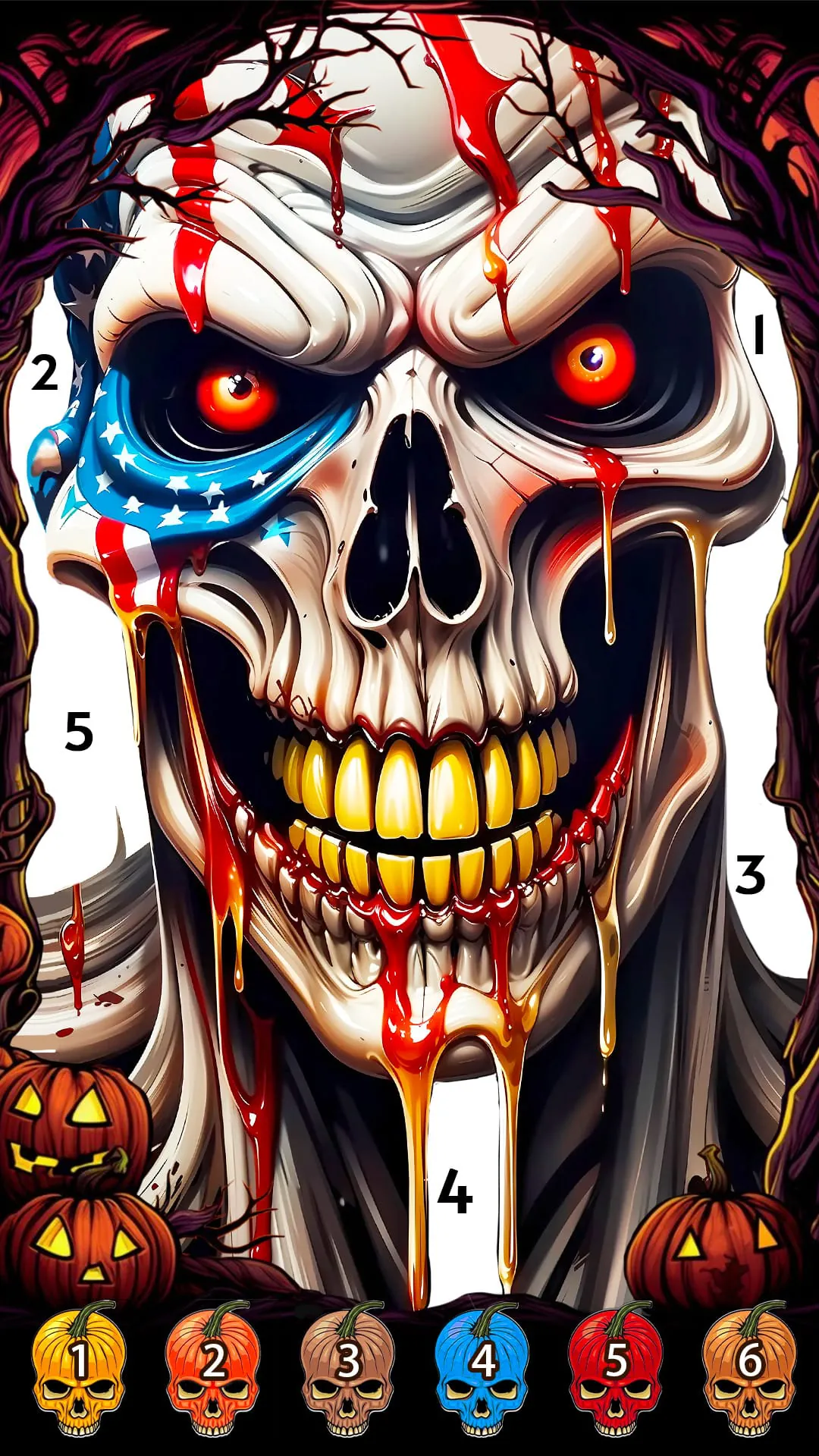 Skull Color, Color by Number