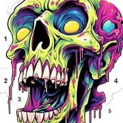 Skull Color, Color by Number