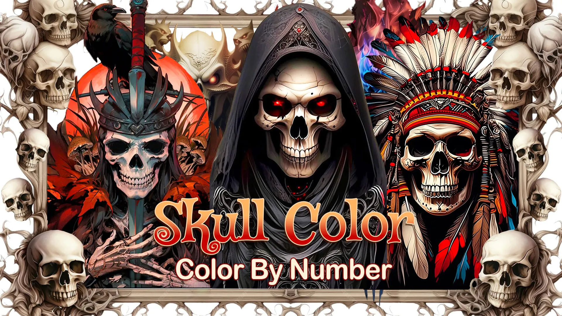 Skull Color, Color by Number