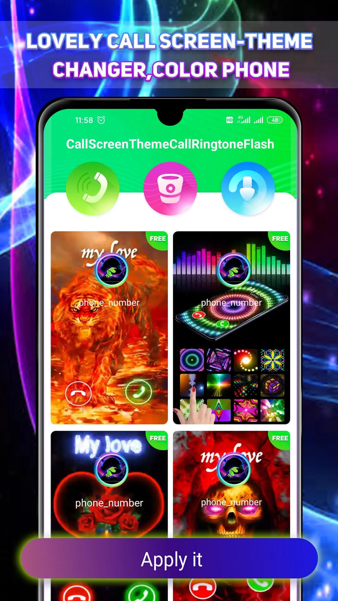 Lovely Call Screen-Color Phone
