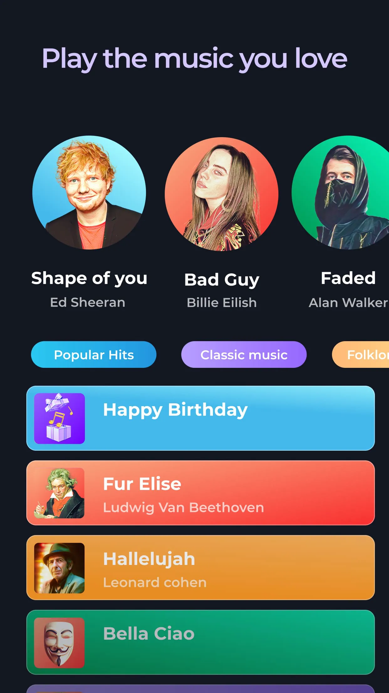 Piano - music & songs games