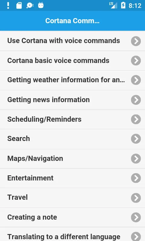 Voice Commands for Cortana