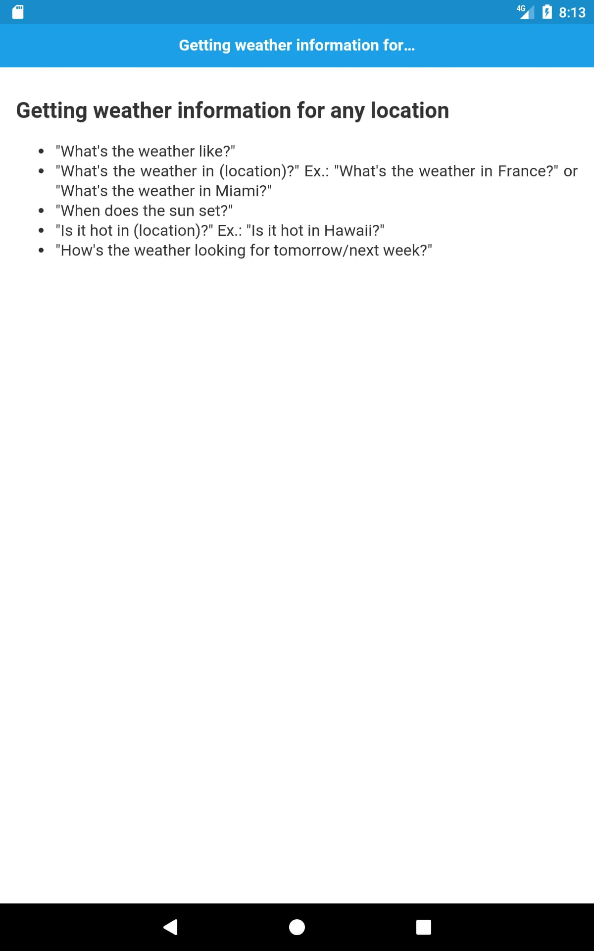 Voice Commands for Cortana