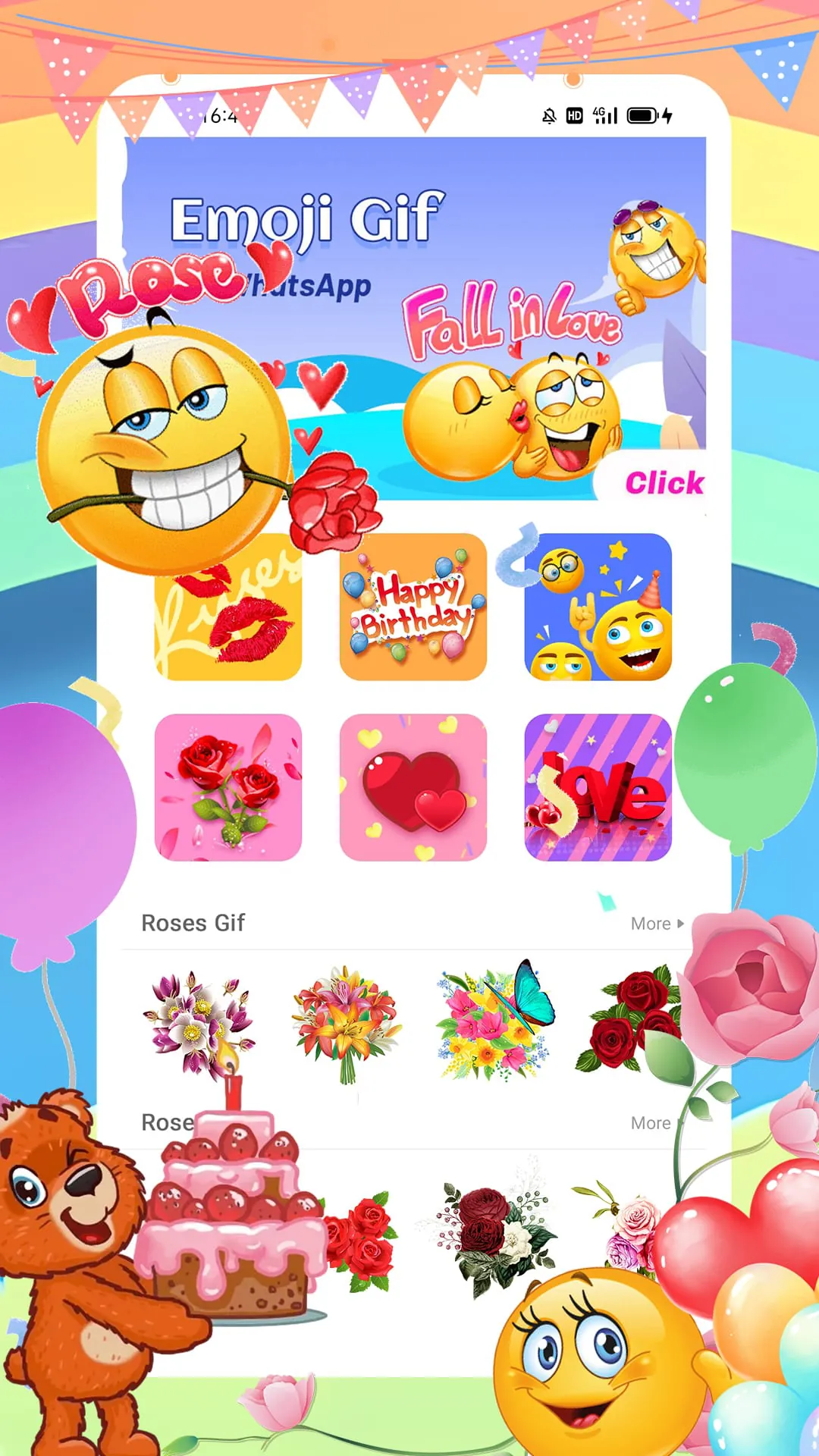 WASticker Love Rose Emoji GIF