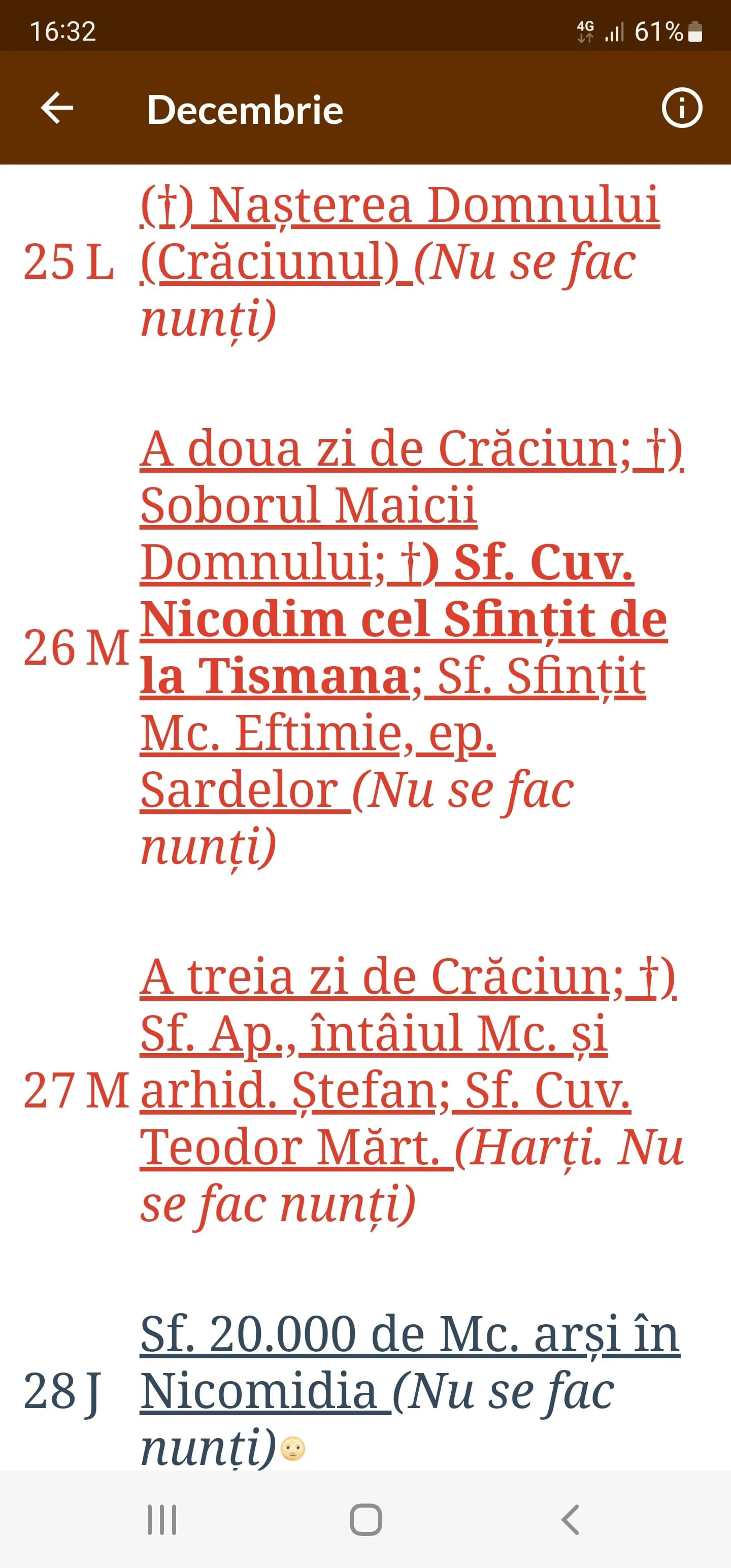 Calendar Crestin Ortodox 2025