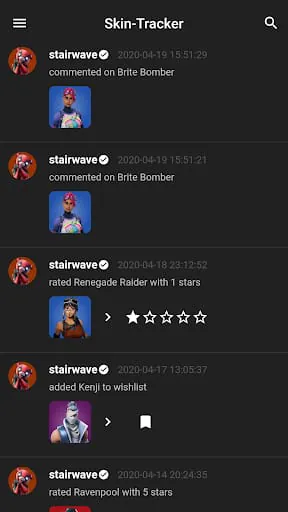 Skin-Tracker for Fortnite