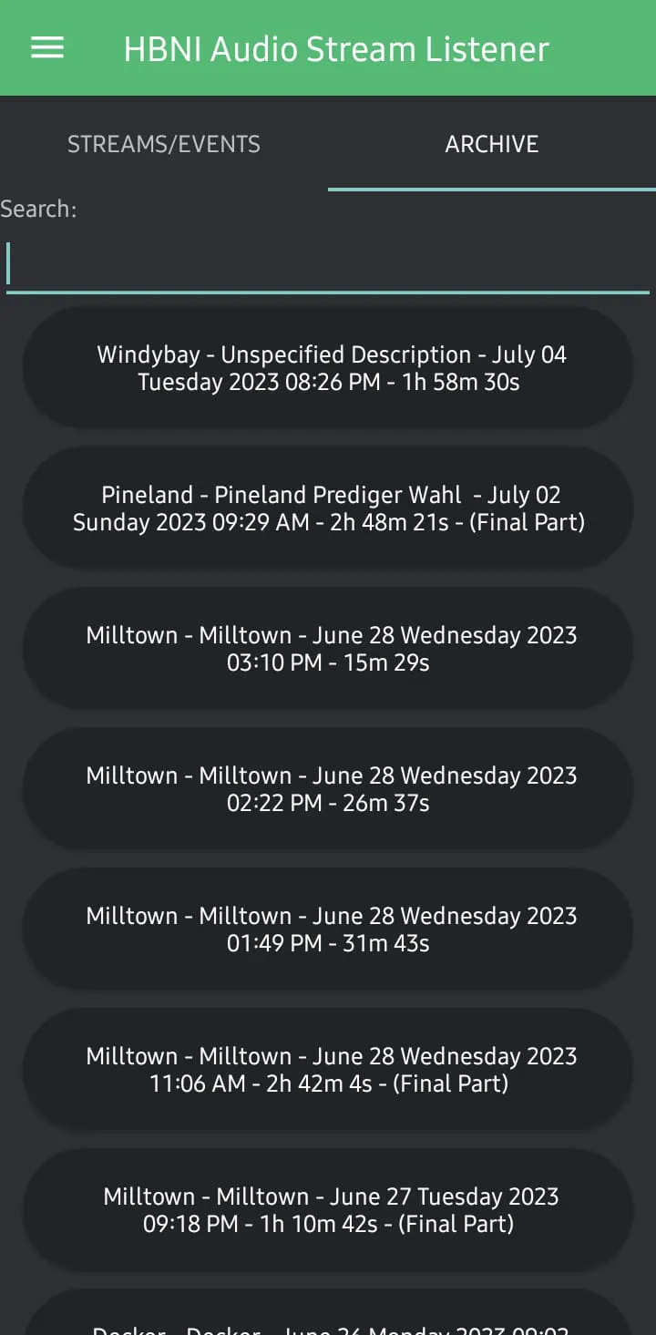 HBNI Audio Stream Listener