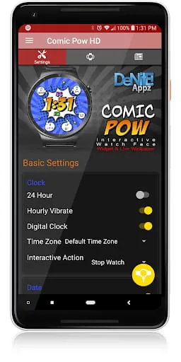 Comic Pow HD Watch Face