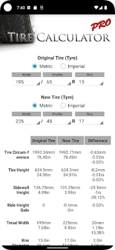 Tire Calculator PRO