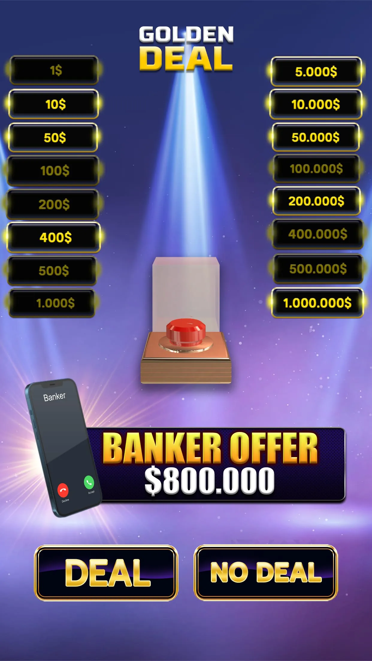 Million Golden Deal Game