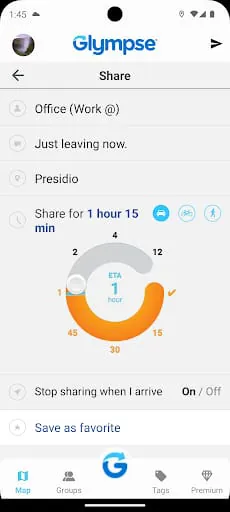 Glympse - Share GPS location
