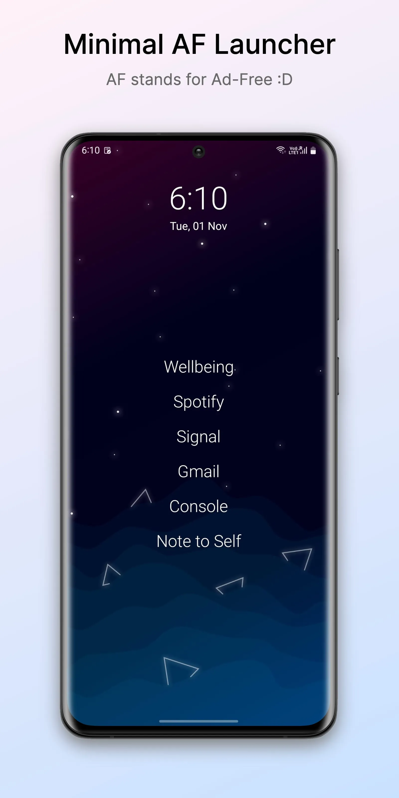 Olauncher. Minimal AF Launcher