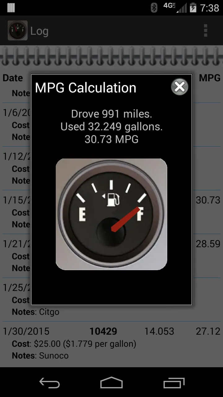 FillUp - Gas Mileage Log