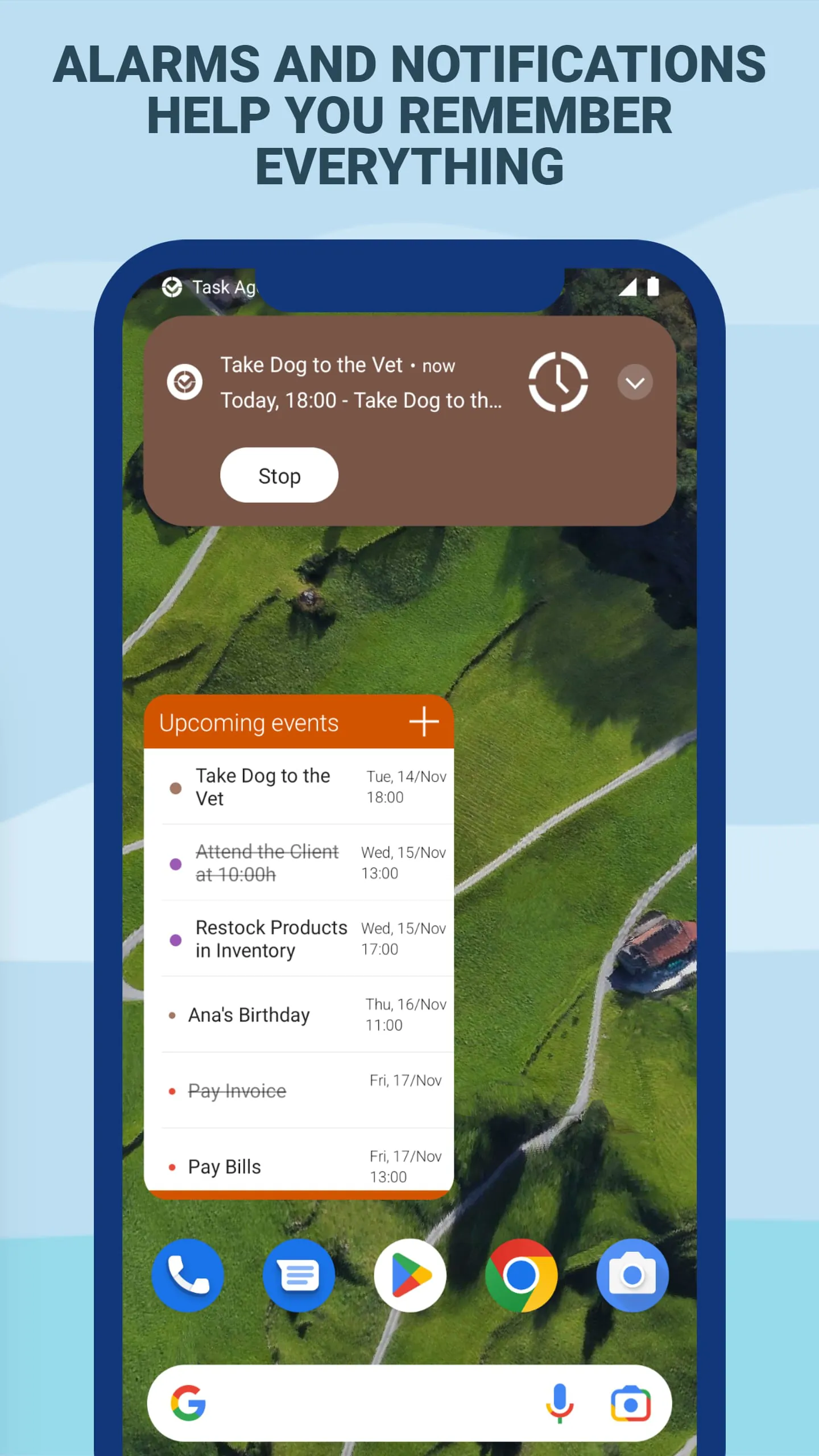 Task Agenda: Calendar & Alerts
