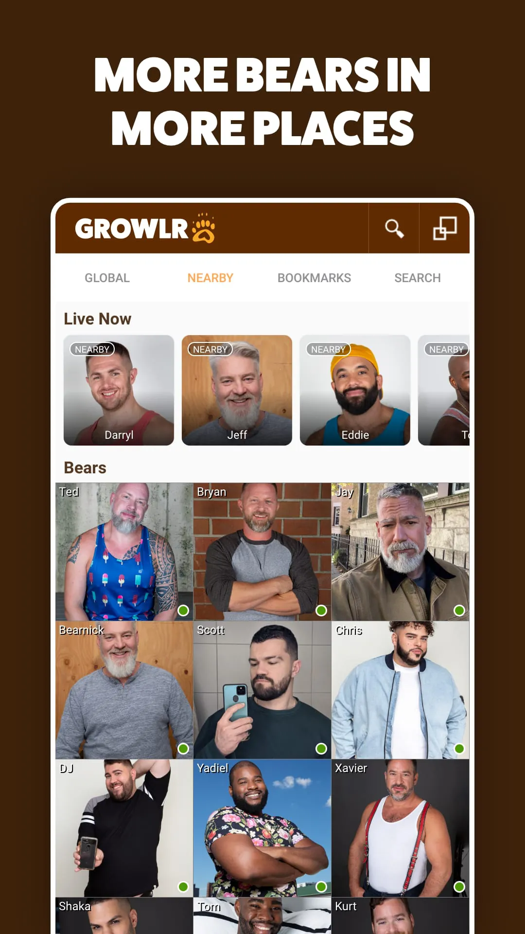 GROWLR: Gay Bears Near You