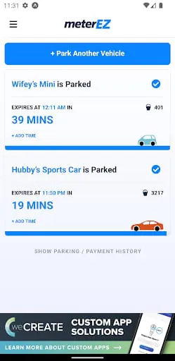 meterEZ - Mobile Parking App