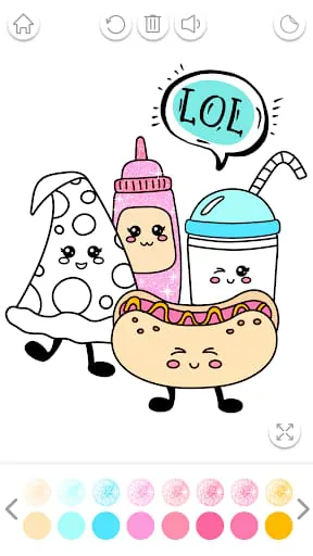 Kawaii Coloring Book Glitter