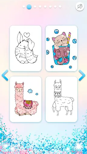 Kawaii Coloring Book Glitter