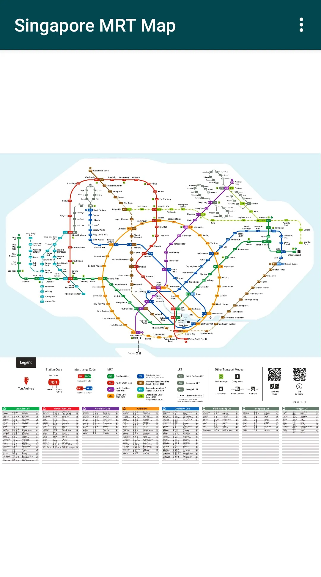 Singapore Train Map (Offline)