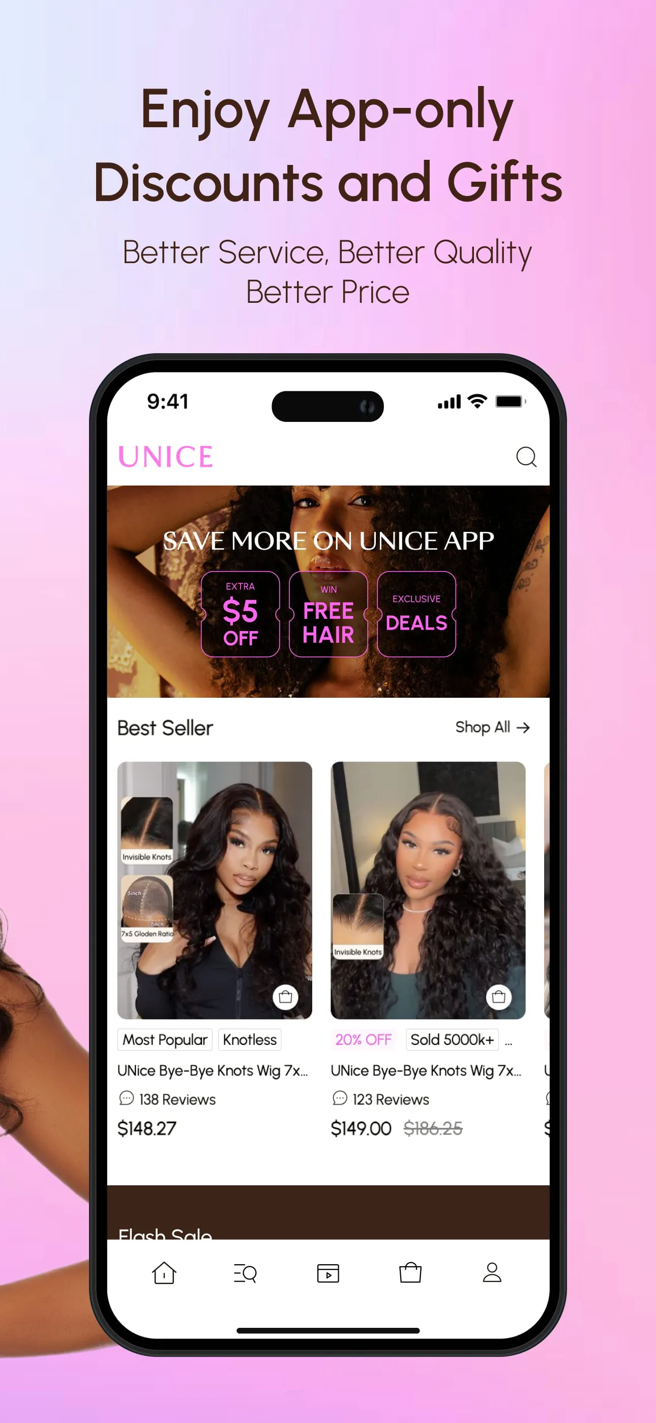 UNice: Wigs & Hair Bundles
