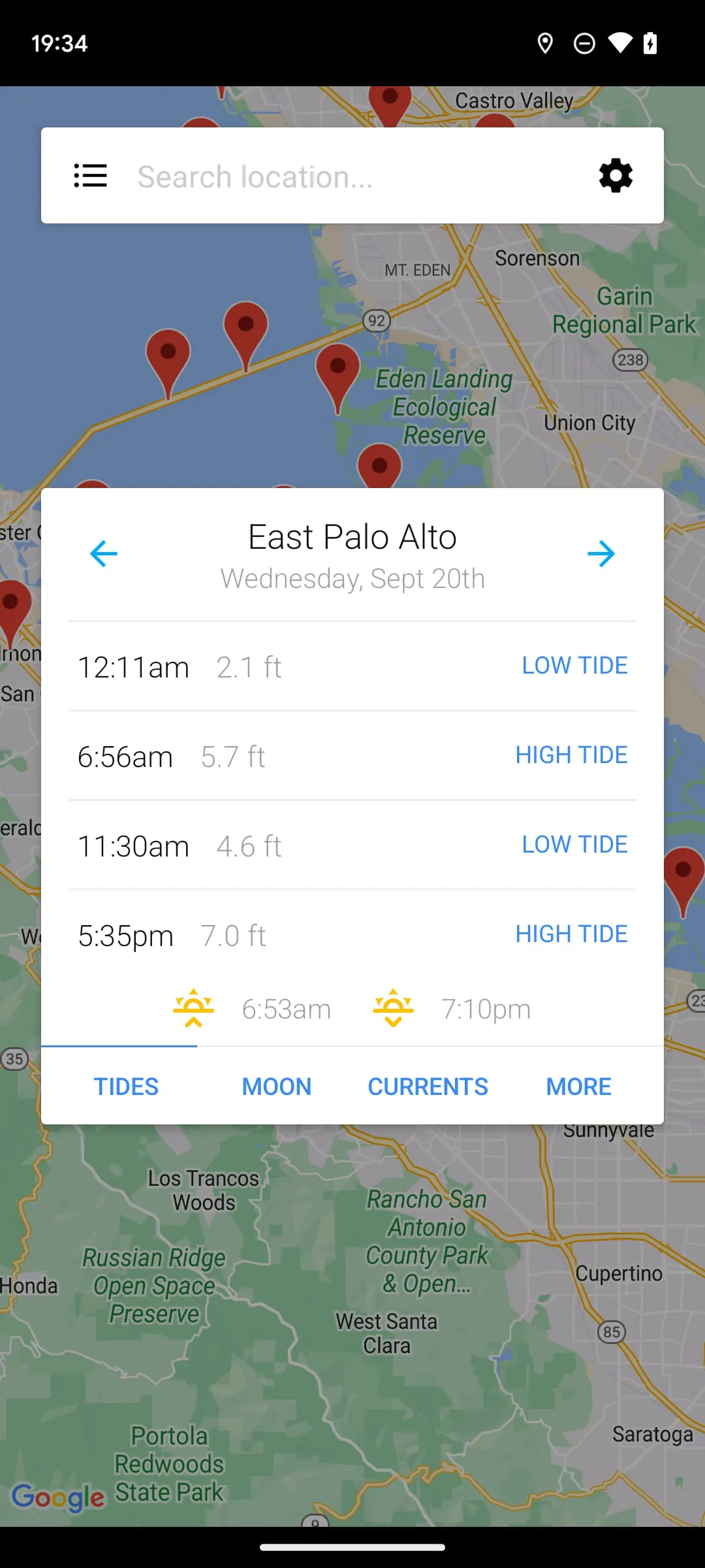 My Tide Times - Tables & Chart