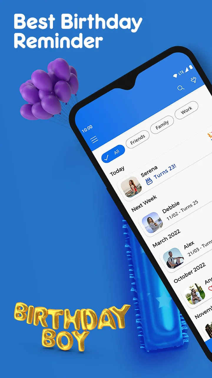 Birthdays, Reminder & Calendar