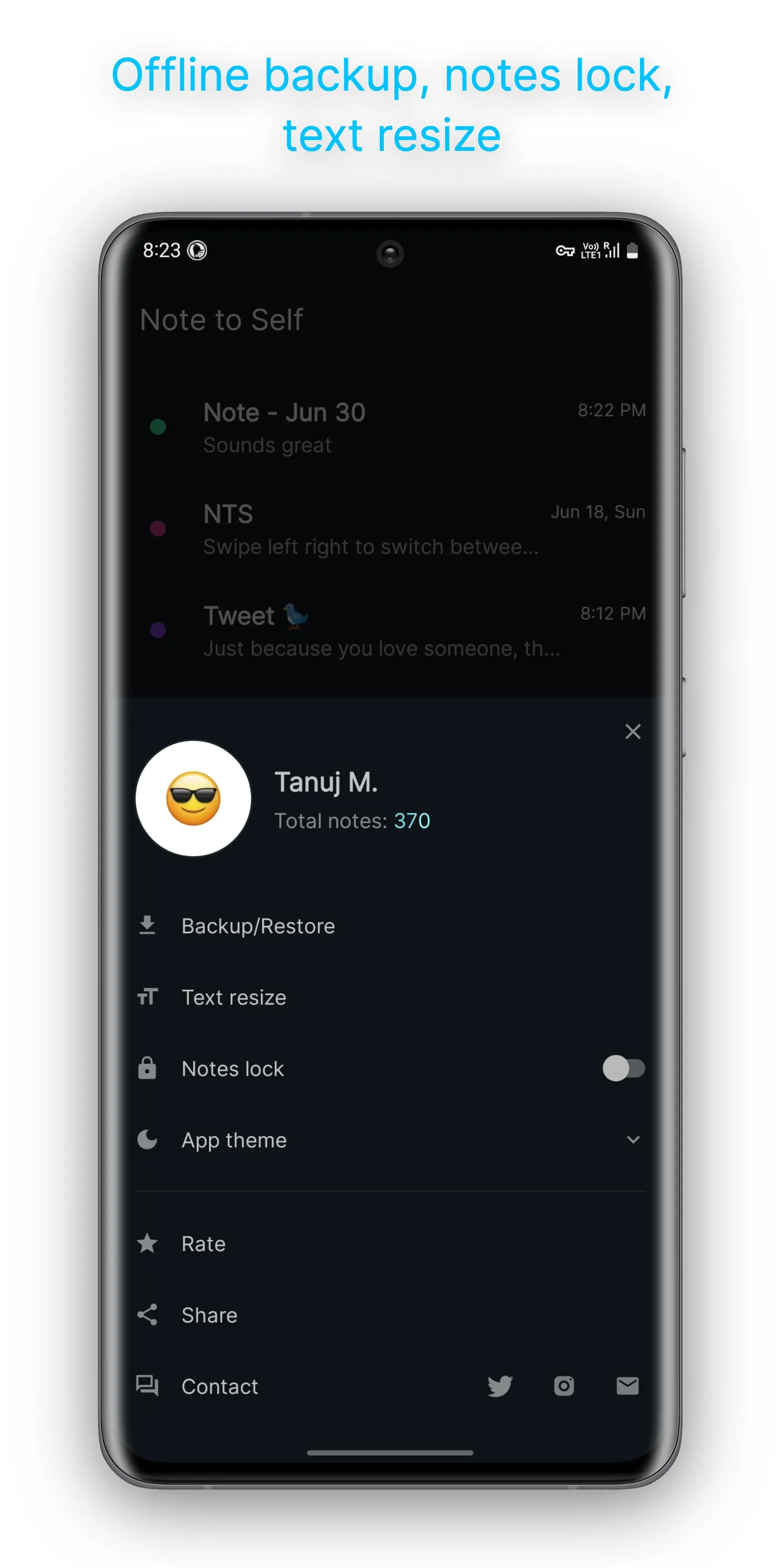 Note to Self - Private Notepad