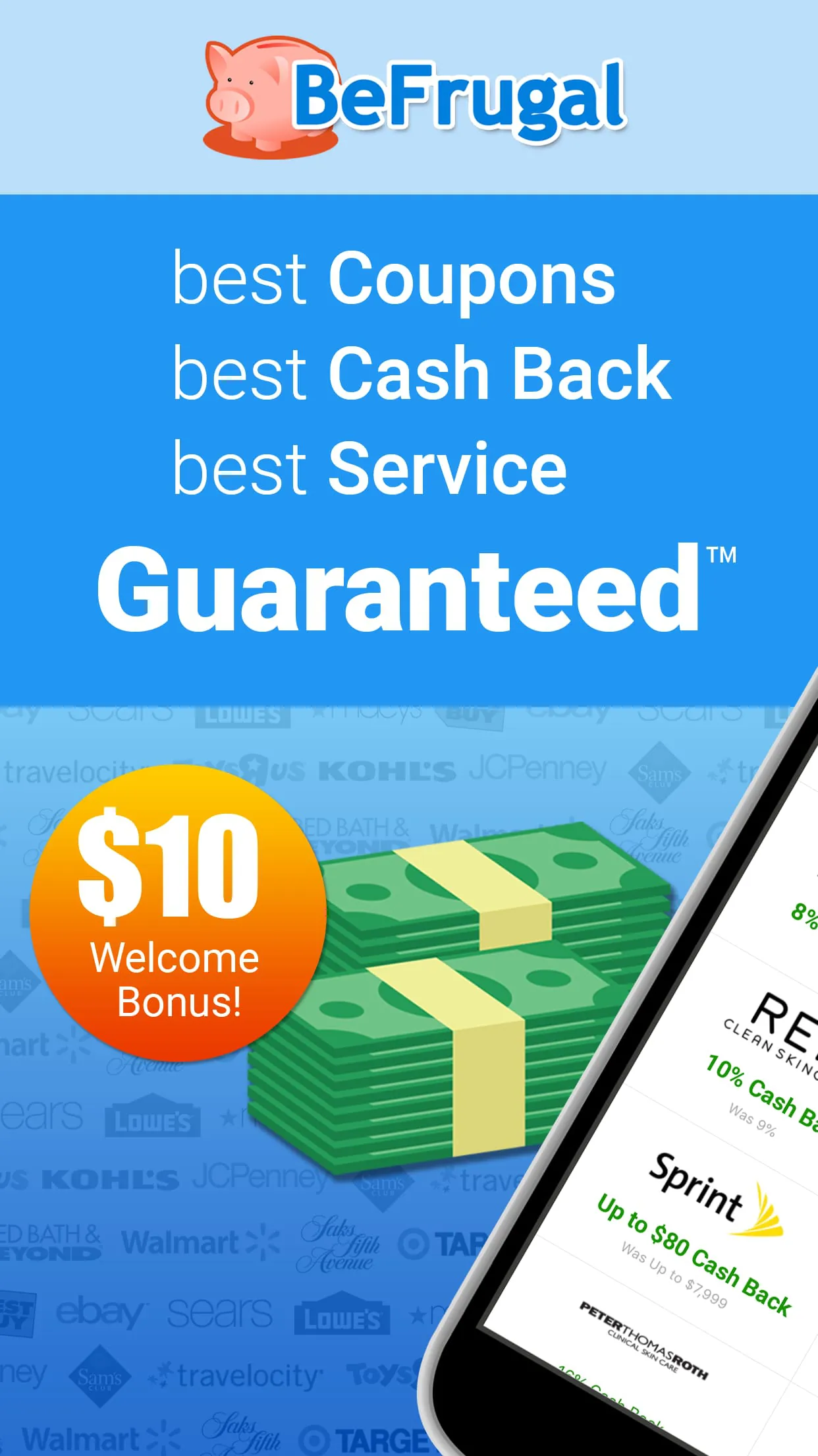BeFrugal Cash Back & Coupons