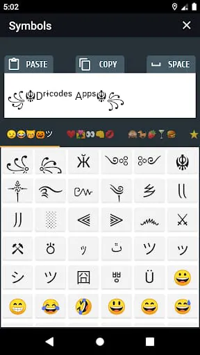Cool text and symbols