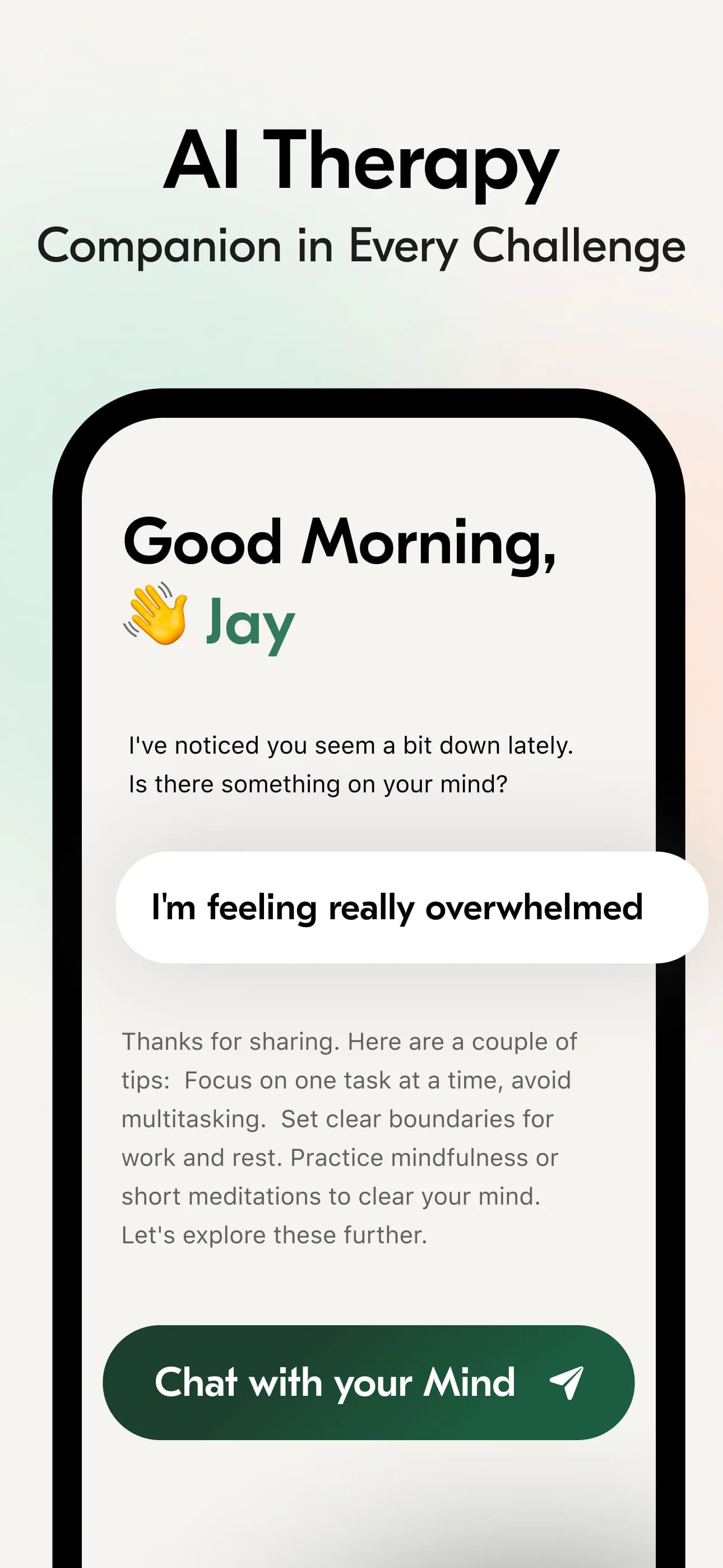 VOS: Mental Health, AI Therapy