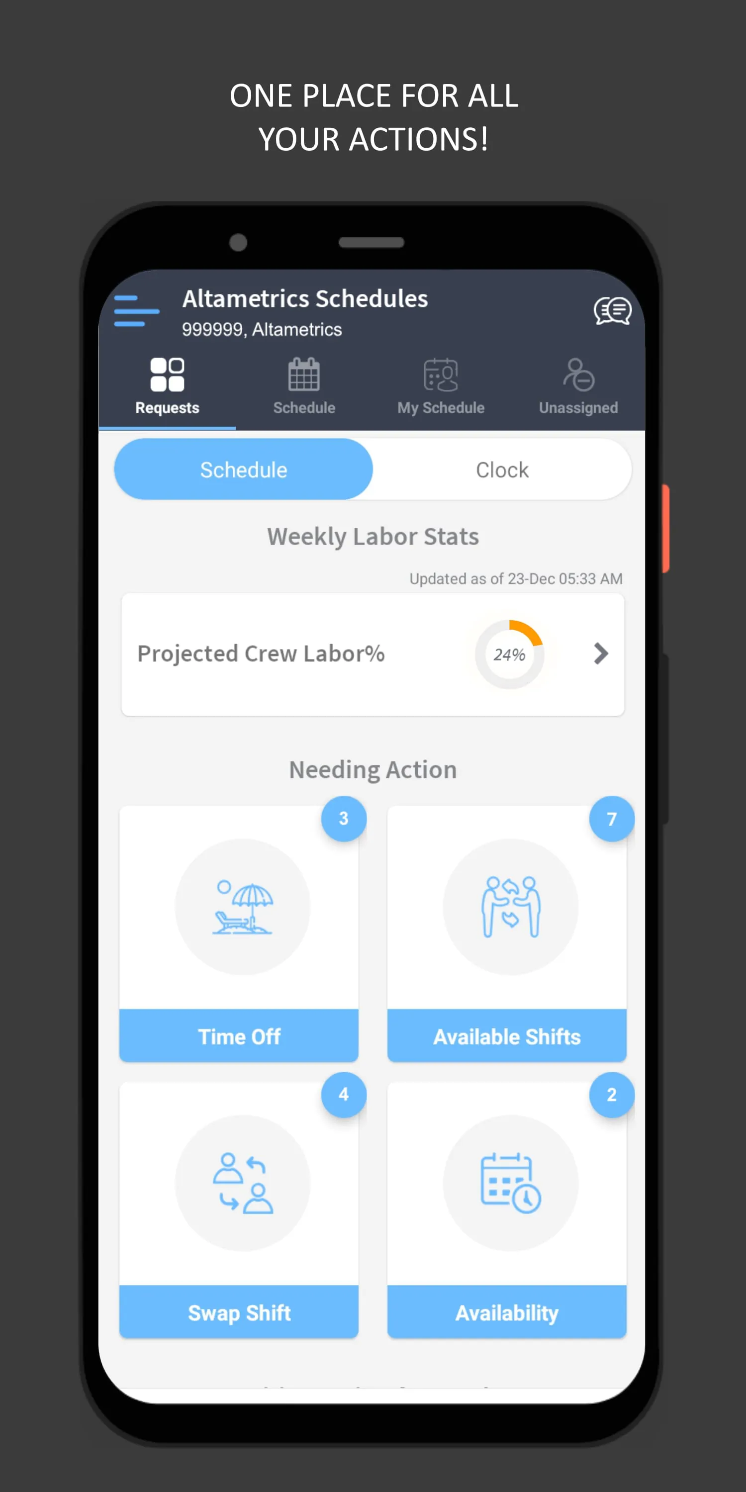 Altametrics Schedules
