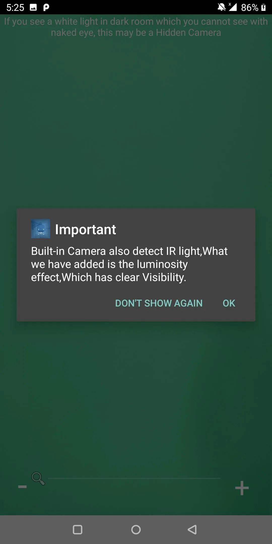 Hidden IR Camera Detector