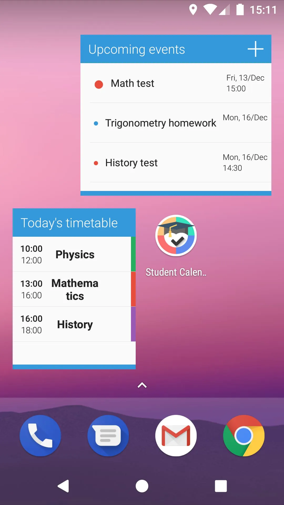 Student Calendar - Timetable