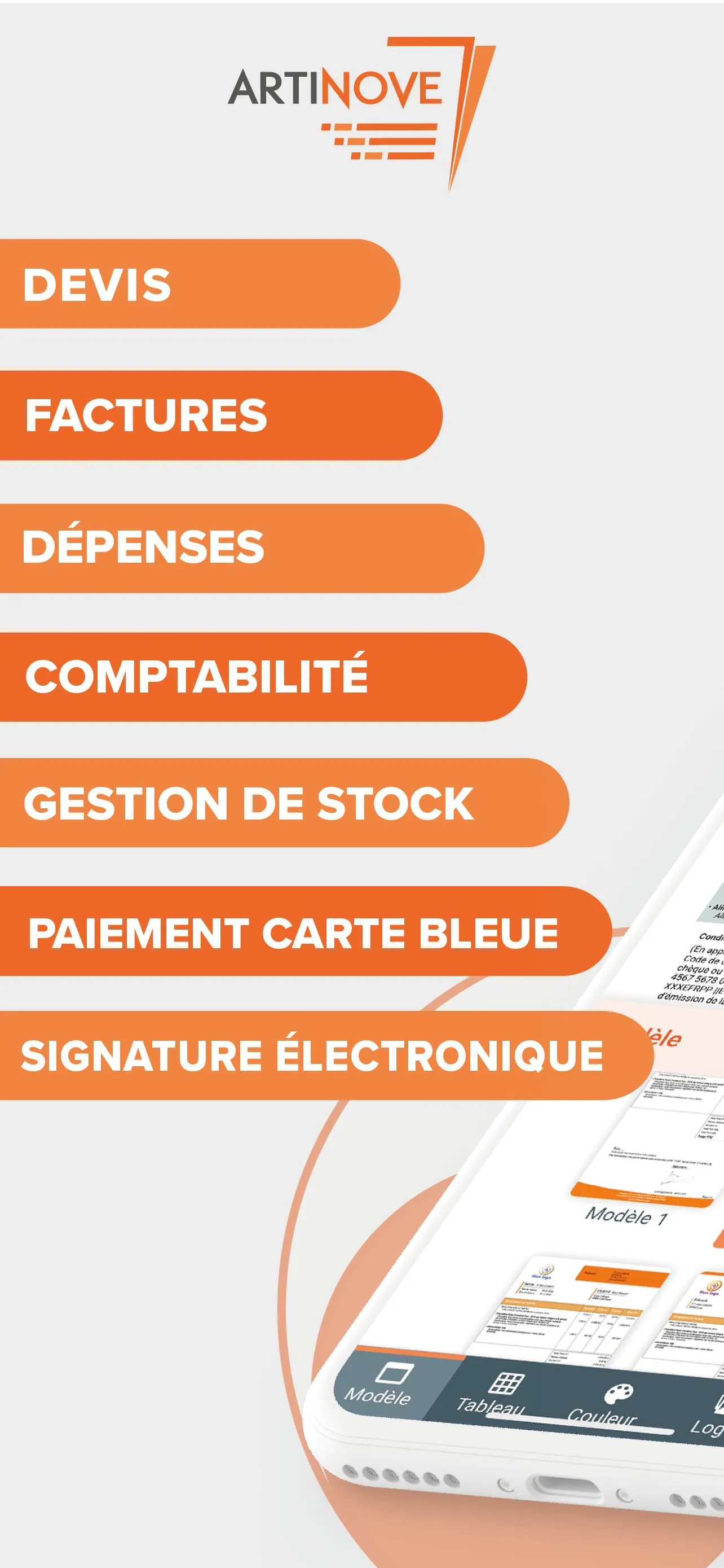 Artinove, Devis Facture facile
