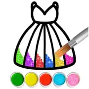 Glitter Dress Coloring Game