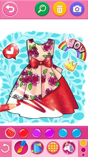 Glitter Dress Coloring Game