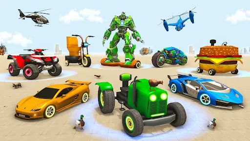 Police Tiger Robot Car Game 3d