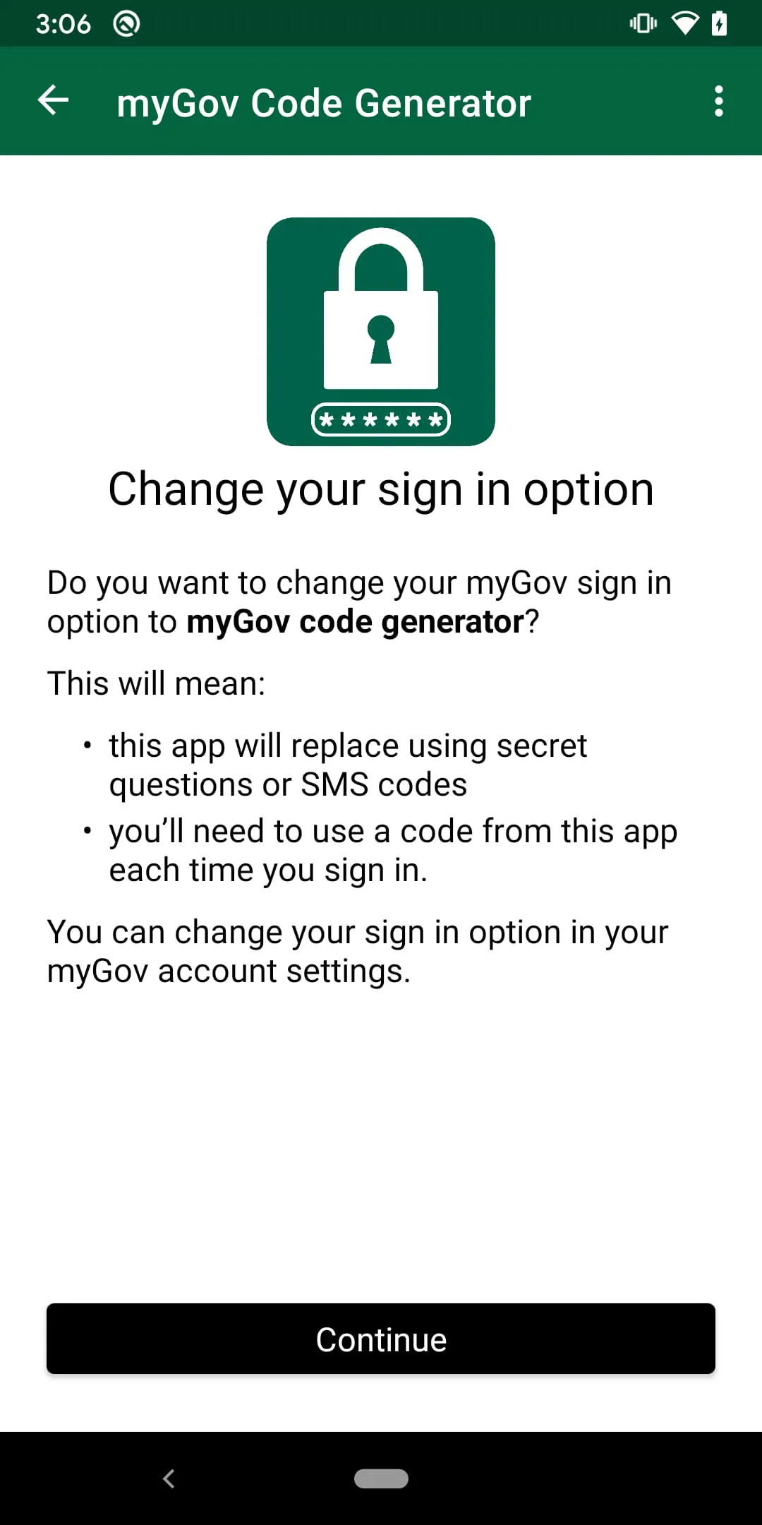 myGov Code Generator