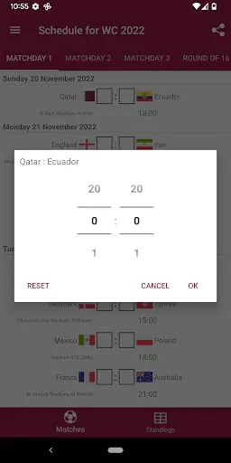 Schedule for World Cup 2022