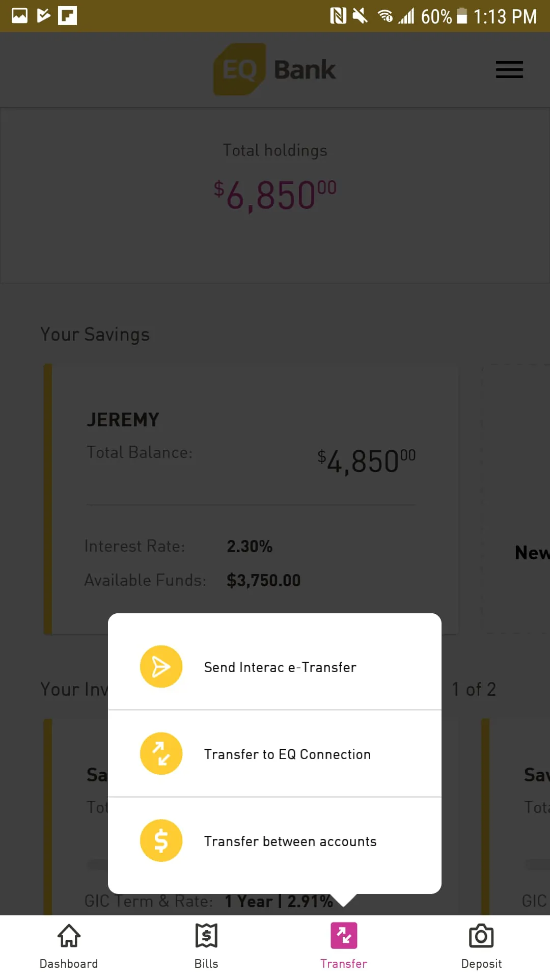 EQ Bank Mobile Banking