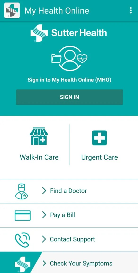 Sutter Health My Health Online