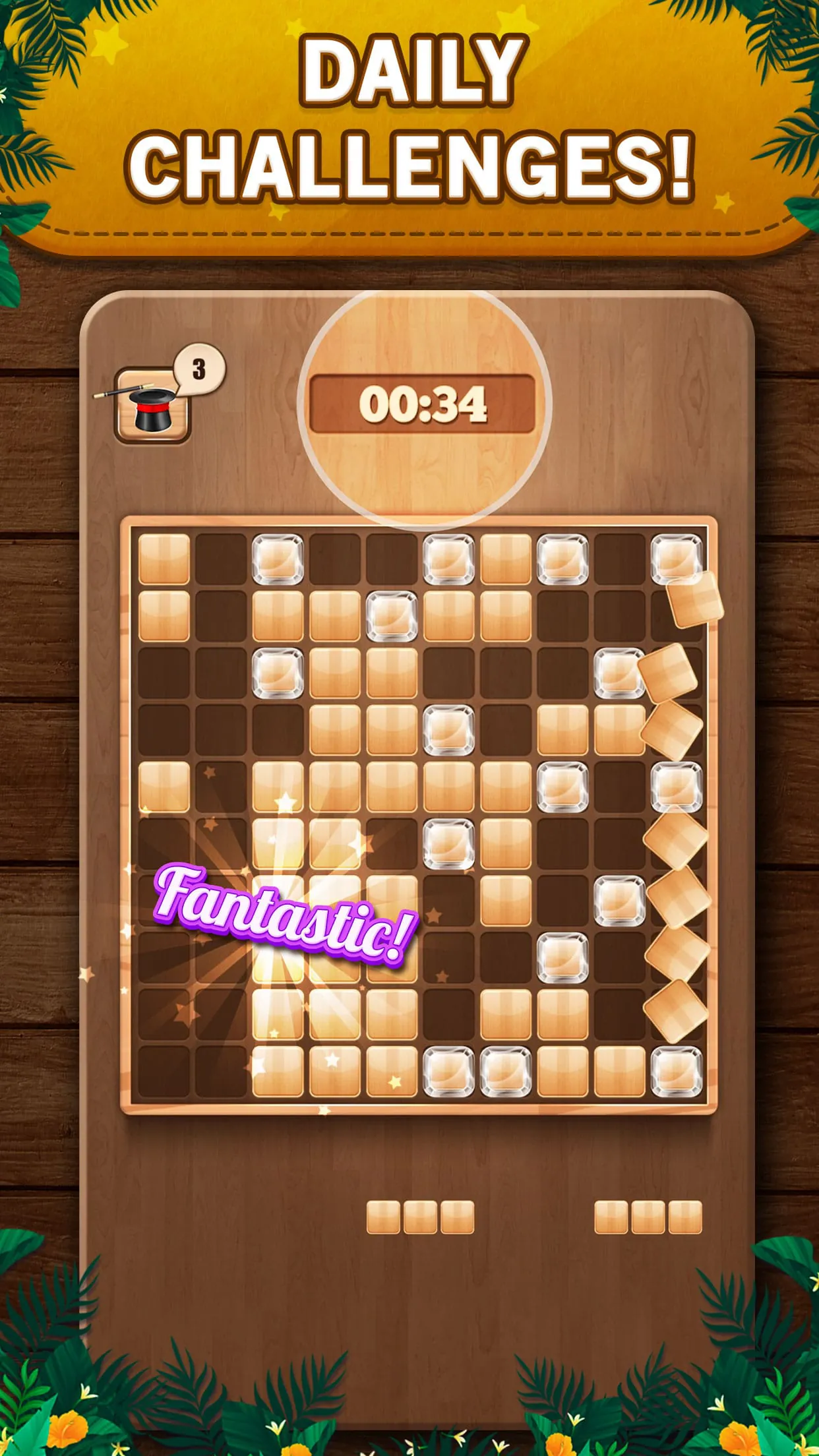 Wooden 100 Block Puzzle Game