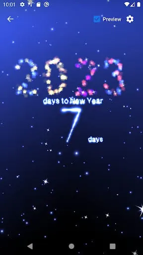 New Year's day countdown